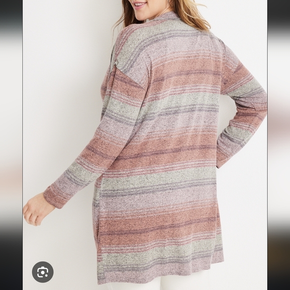 Maurices Plus Size XXL Striped Cozy Relaxed Fit Cardigan Sweater - Picture 9 of 9